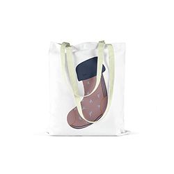 Bonamaison Printed Tote Bag, Reusable Grocery Bag, Shopping Bag, Machine Washable, Foldable, Canvas Cloth Bag with Handles, Size: 34x40 Cm