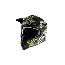O'NEAL | Casque de Motocross | Enfants | MX Enduro | Norme de sécurité ECE 22.05, aérations pour Une Ventilation et Un Refroidissement optimaux | Casque 2SRS Attack Youth | Noir Néon Jaune | Taille M
