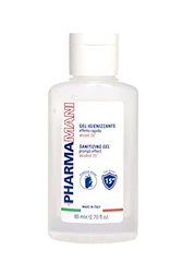 Pharmamani GEL IGIENIZZANTE MANI TASCABILE da 80 ml. 70% Alcool, Effetto Rapido, Non appiccica. Si assorbe subito. Idrata le mani. Profumo gradevole, Dermatologicamente Testato.