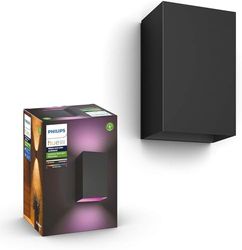 Philips Hue Resonate White and Colour Ambiance LED Smart Outdoor Wall Light, Black, Compatible with Alexa, Google Assistant and Apple HomeKit