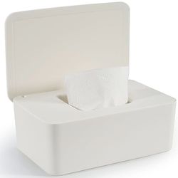 Doos voor vochtige doekjes met deksel, doos voor vochtig toiletpapier, babyvochtige doekjesbox, wit, vochtige toiletpapierdoos, vochtige papieren doos voor buiten, thuis en kantoor
