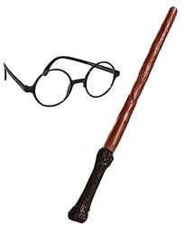 Rubie's Official, pacote de acessórios de Harry Potter, varinha e óculos, a ambalagem pode variar