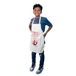 PARIS 2024 EFR OLY CHEF - Delantal de cocina infantil (100% algodón, 60 x 40 cm), color blanco, blanco, Talla única