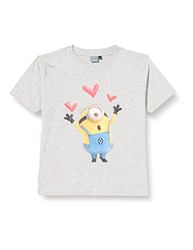 Minion Monsters GIUTMINTS016 T-shirt voor kinderen, grijs gemêleerd, maat 10 jaar, Grijs Chinees, 10 Jaar
