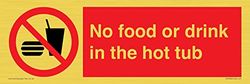 Panneau « No Food or drink in the hot tub » - 300 x 100 mm - L31