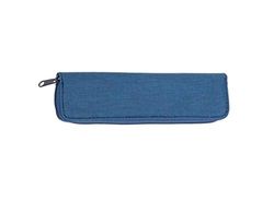 Alassio 2732 - Étui en polyester - Étui en bleu - Étui à crayons d'environ 17 x 5 x 2 cm, étui en tissu compact avec boucles pour 2 stylos