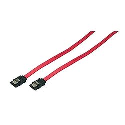LogiLink CS0002 S-ATA kabel met latch, 2 x male, rood, 0,75 m