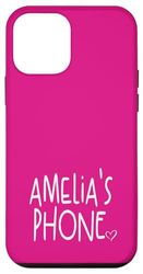 Amelia's Phone Amelia Nome Personalizzato Bianco Rosa Custodia per iPhone 12 mini