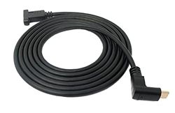 System-S USB 3.1 kabel 1,8 m type C stekker naar bus schroef hoek adapter in zwart