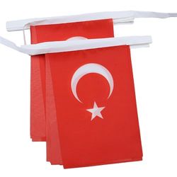 AZ FLAG - Guirlande Drapeau Turquie - 6 Mètres Avec 20 Fanions Turc De 21x14 cm - Petits Drapeaux 100% Polyester - 60g