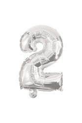 Procos 89799 – folieballong nummer 2, fyllning med helium eller luft, födelsedag, dekoration, fest, jubileum