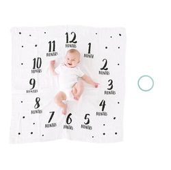 Pearhead Couverture Milestone, Photo Prop Mensuel pour Nouveau-né, Cadeau Souvenir pour Bébé Fille ou Garçon, Cadeau pour Nouvelle ou Future Maman, Grande, Pois