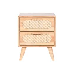 MESITA DE NOCHE RUBBERWOOD RATAN 40X30X48 7,00