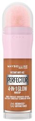 Maybelline New York 4-i-1 Make Up med Concealer, BB Cream, Highlighter och Primer, för en perfekt hy, foundation med lätt opacitet, Instant Perfector Glow, Nr 03 Medium Deep, 20 ml