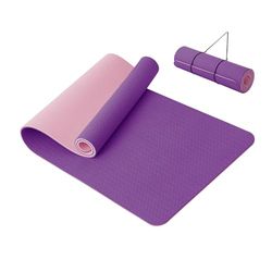 Good Nite Yogamat Dikke 10 mm Oefenmatten TPE Yogamatten voor Vrouwen & Mannen Antislip Gym Matten Voor Thuis Fitness Workout Mat Pilates 183 * 61 * 1 cm (Paars/Roze)
