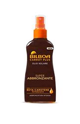 Bilboa Carrot Plus, Olio Solare Spray Super Abbronzante con Betacarotene e Olio di Avocado per una Abbronzatura Intensa e Duratura, Dermatologicamente Testato, 200 ml