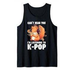 No puedo escucharte, estoy escuchando mercancía de K-pop de Kpop Squirrel Camiseta sin Mangas