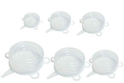 Set met 6 deksels van siliconen, diameter 6-9-11-14-16-20 cm.