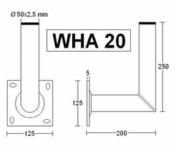 PERES WHA 20 - tillbehör för platta bildskärmsfäste (aluminium, 1 kg, 5 cm)