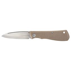 Gerber Navaja de bolsillo con clip para cinturón, Mansfield, diseño Swayback con rectificado Scandi y cachas de mango de Micarta, longitud de la hoja: 8 cm, Marrón, 30-001908