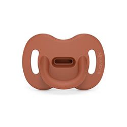 Suavinex, Siliconen fopspeen voor baby's van 0 tot 6 maanden, fopspeen met fysiologische speen super zacht en flexibel, ideaal om te slapen, Colour Essence, baksteen