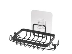 H&H Porta Spugne e Sapone in Ferro Verniciato Nero – Eleganza e Funzionalità, 16x10x5 cm