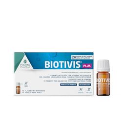 Biotivis Plus - Integratore alimentare con 20 miliardi di probiotici, arricchito con FOS e vitamine del gruppo B - 12 flaconcini monodose da 8 ml