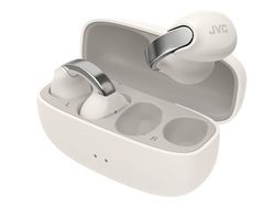 JVC Auriculares Inalámbricos Bluetooth | 24h de Batería y Carga Rápida | Oreja Abierta | Ligeros y Resistentes al Agua | Deportivos con IPX4 y Control Táctil - HA-NP1T Blanco