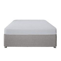 Serene Plain Dye Drap-Housse uni-Entretien Facile-Profondeur : 32 cm, Polyester, Argenté, Super King