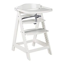 roba Cadeira evolutiva de madeira Sit Up Click et Fun bandeja destacável - altura ajustável - cadeira para bebés 6 meses - suporta 70 kg - branco