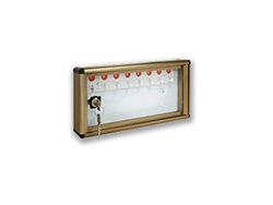 ALUBOX Caja para Llaves de Pared en Aluminio 30X5X14 cm – Llaveros de Pared para Casa Interior o Exterior Protegido – Made in Italy con 24 Ganchos Numerados (PLATA METALIZADA)