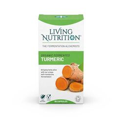 Organic Fermented Turmeric Food Supplement (60 Caps) - 600mg Fermented Turmeric Per Serving - Powerful Levels of Activated Curcumins