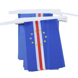 AZ FLAG Ghirlanda 6 Metri 20 Bandiere Capo Verde 21x15cm - Bandiera CAPOVERDIANA 15 x 21 cm - Festone BANDIERINE