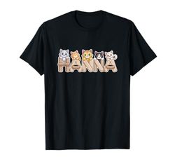 Hanna Cat Trees - Personalized Cute Name Word Art T-Shirt