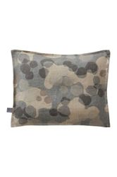 Jotex Mini Funda de Almohada para bebé, 100% Lino, Gris/Verde, 35 x 28 cm