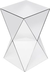 Kare Design Tavolino Luxury Triangle, Argento/ A Specchio, 54X32X32Cm, Forma Geometrica