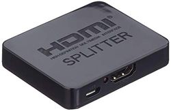 PremiumCord Khsplit2c - Divisor HDMI 4K de 1 a 2 Puertos con Fuente de alimentación USB, resolución de vídeo 4 Kx2K 2160p UHD, Full HD 1080p 60Hz, 3D, HDCP, Color Negro