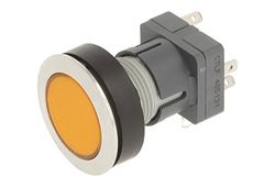 Schlegel 23.000.524 drukknop roestvrij staal, drukknop geel, verlichte contactsensor 1 wisselaar, 24V LED