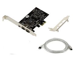 Kalea-INFORMATIQUE Tarjeta controladora PCIe de 3 Puertos IEEE1394a FireWire 400 con chipset VIA6308 y ASM1083. Soportes de Perfil Alto y bajo, con Cable Ilink.