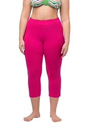 Ulla popken dam stora storlekar överdimensionerade plus size capribyxor, 7/8 längd, elastisk linning, upp till storlek 66/68 fuchsia rosa 58+ 574952810-58+, Fuchsiapink, 50W x 32L