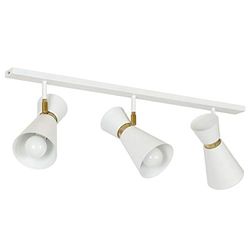 Homemania HOMAX_4884 Faretto Crater White Arredo Design Illuminazione Per Soggiorno, Cucina, Camera, Ufficio Plafoniera, Luce, Bianco, in Metallo, 60x12x25 cm