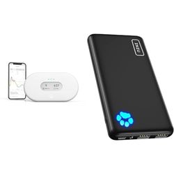 Airthings 2960 View Plus - Radon and Air Quality Monitor with PM 2.5, CO2, VOC, Humidity & INIU Power Bank, Portable Charger 10000mAh Slimmest & Lightest High-Speed USB C Input & Output