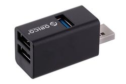 Orico Mini Hub USB 3.1 Gen1 | Petit hub sans câble | 2* Ports USB 2.0, 1* USB 3.1 5 Gbit | hub pour Ordinateur Portable, TV, Clavier, Souris d'ordinateur, Adaptateur Bluetooth | Noir