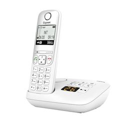 Gigaset A695A - Téléphone fixe sans fil avec répondeur, grand écran rétroéclairé pour un affichage ultra lisible, fonction blocage d'appels - Blanc