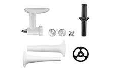 KitchenAid Food Grinder Attachment 5KSMFGA, White with Sausage Stuffer Accessory 5KSMSSA, White