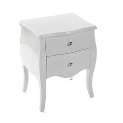 Versa Cagliari Mesa de cabeceira pequena ou auxiliar para o quarto ou sala de estar, com 2 gavetas, medidas (L x L x A) 60 x 39 x 50 cm, madeira, cor branca