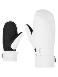 Ziener KISARI - Guanti da sci da donna, impermeabili, senza PFC, bianco, 8,5