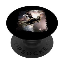 Vaquero Skunk Montando Dinosaurio en el Espacio PopSockets PopGrip Intercambiable