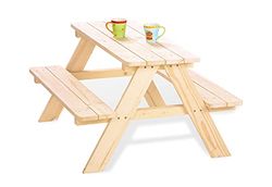Pinolino Grupo de assentos infantis 'Nicki para 4', natureza, pinho, L 90 cm, B 79 cm, H 50 cm