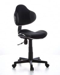 hjh OFFICE 634120 KIDDY GTI-2 krzesło biurowe, z materiału czarne/szare, ergonomiczne krzesło obrotowe młodzieżowe z regulacją wysokości